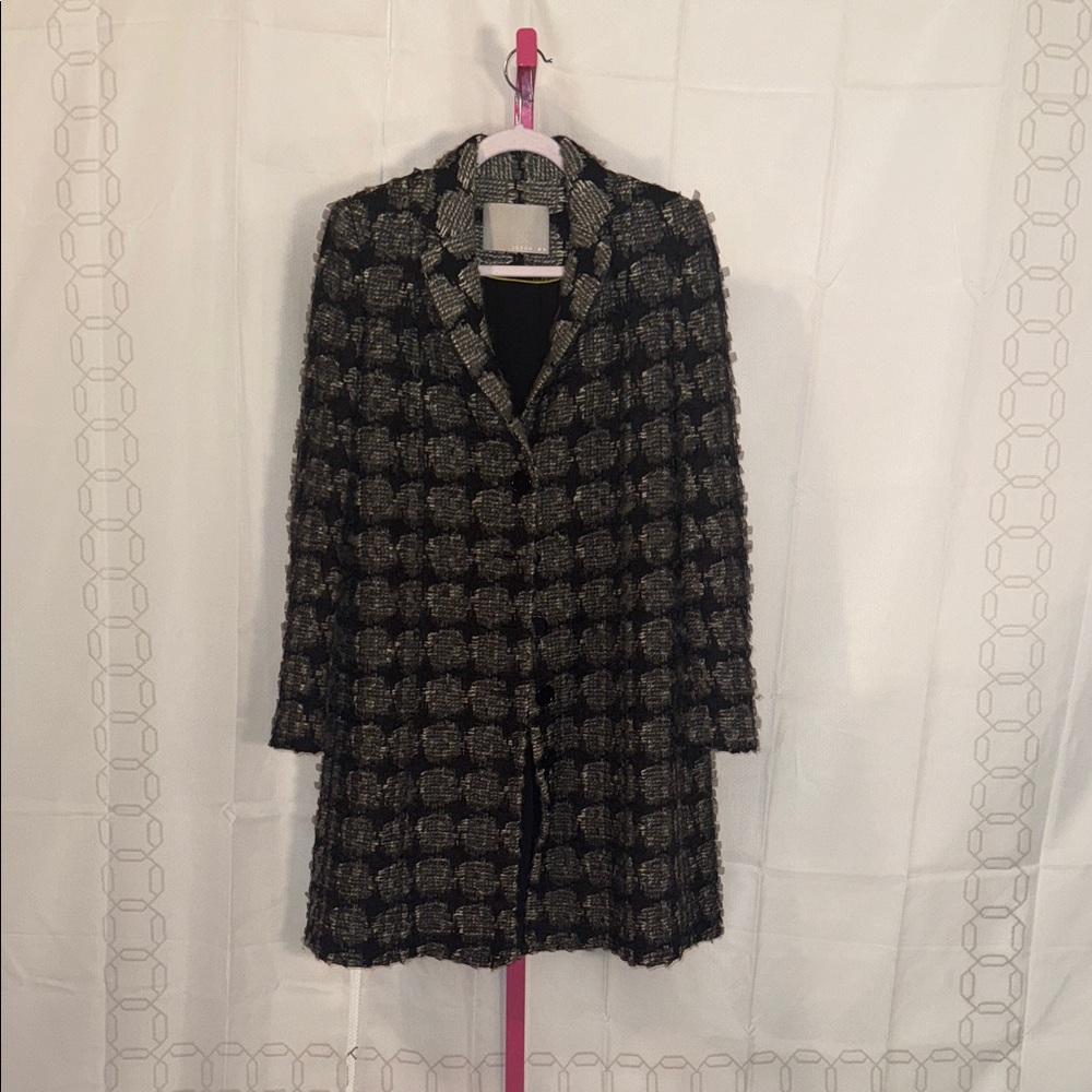 Jason Wu Black and Cream Textured Jacket Size 4